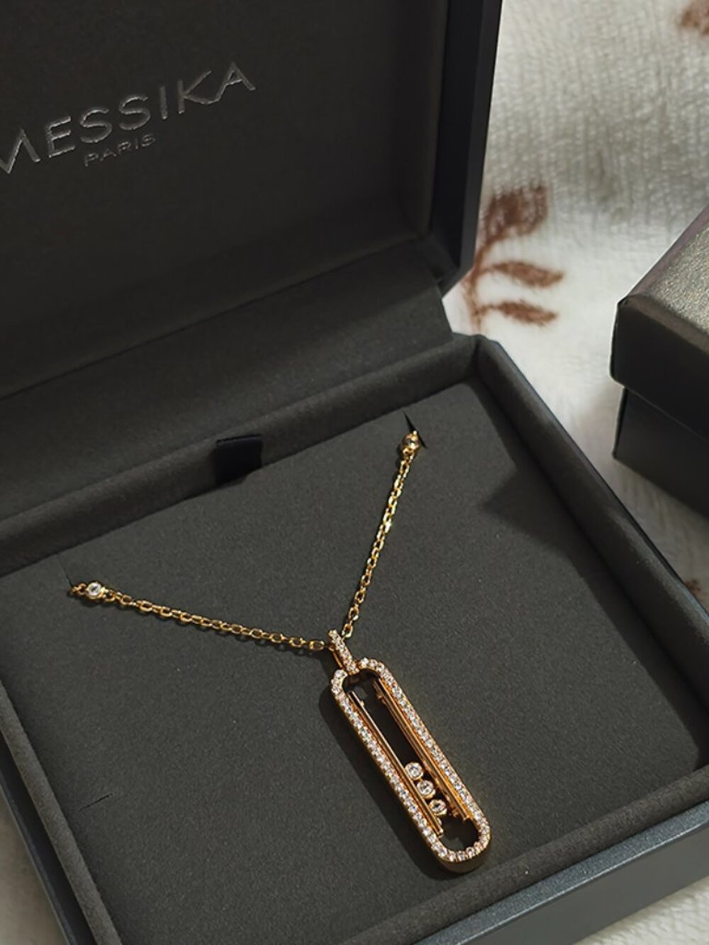 Messika Long Bar Diamond Pendant Necklace